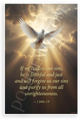 1 John 1:9 'If We Confess Our Sins He Is Faithful' Inspirational 12x18 US Made Poster