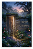 Revelation 3:20 'Here I Am I Stand at the Door' Inspirational 12x18 US Made Poster