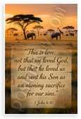 1 John 4:10 'This is love: not that we loved God, but that he loved us' Inspirational 12x18 US Made Poster