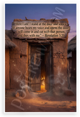 Revelation 3:20 'Here I Am I Stand at the Door and Knock' Inspirational 12x18 US Made Poster