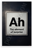 Ah The Element of Surprise Periodic Table Funny 12x18 US Made Poster
