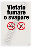 No Smoking No Vaping Vietato Fumare o Svapare Safety 12x18 US Made Poster