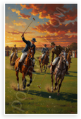 Polo Players British Open Championship Dramatic Sunset 12x18 US Made Poster