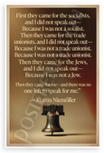 Martin Niemöller 'First They Came' Liberty Bell Inspirational 12x18 US Made Poster