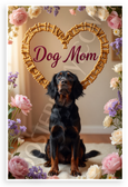 Dog Mom Gordon Setter Heart Dog Bone Frame Flowers 12x18 US Made Poster