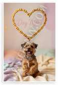 Dog Mom Norwich Terrier Dog Bone Heart Pastel 12x18 US Made Poster