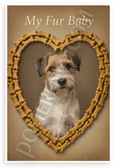 My Fur Baby Wire Fox Terrier Dog Bone Heart Frame 12x18 US Made Poster