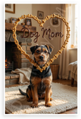 Dog Mom Welsh Terrier Heart Dog Bone Frame Cozy Room 12x18 US Made Poster