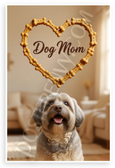 Dog Mom Tibetan Terrier Dog Bone Heart Wall Art 12x18 US Made Poster