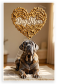 Dog Mom Neapolitan Mastiff Bone Heart Design 12x18 US Made Poster