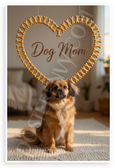 Dog Mom Tibetan Spaniel Dog Bone Heart Frame 12x18 US Made Poster