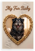 My Fur Baby Mudi Dog in Bone Treat Heart Frame 12x18 US Made Poster