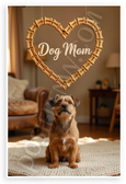 Dog Mom Norfolk Terrier Dog Bone Heart Frame 12x18 US Made Poster