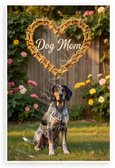 Bluetick Coonhound Dog Mom Heart Bone Frame Backyard 12x18 US Made Poster