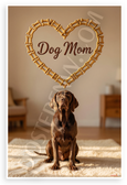 Dog Mom Bracco Italiano Dog Bone Heart Wall Art 12x18 US Made Poster