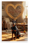 Dog Mom German Pinscher Heart Dog Bone Frame 12x18 US Made Poster