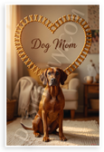 Redbone Coonhound Dog Mom Bone Heart Cozy Home 12x18 US Made Poster