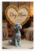 Dog Mom Bedlington Terrier Heart Bone Frame Cozy 12x18 US Made Poster