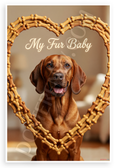 My Fur Baby Redbone Coonhound Dog Bone Heart Frame 12x18 US Made Poster