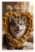 My Fur Baby Swedish Vallhund Dog Bone Heart Frame 12x18 US Made Poster