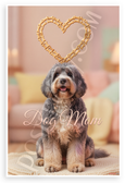 Bergamasco Sheepdog Dog Mom Dog Bone Heart Pastel 12x18 US Made Poster