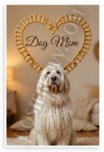 Dog Mom Komondor Heart Bone Frame Wall Art 12x18 US Made Poster