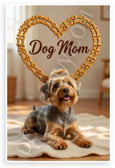 Dog Mom Dandie Dinmont Terrier Bone Heart Frame 12x18 US Made Poster