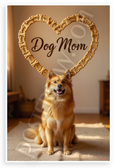 Dog Mom Finnish Spitz Heart Dog Bone Frame 12x18 US Made Poster