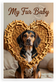 My Fur Baby American English Coonhound Dog Bone Heart Frame 12x18 US Made Poster
