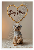 Dog Mom Cesky Terrier Heart Dog Bone Frame 12x18 US Made Poster