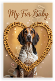 My Fur Baby English Foxhound Dog Bone Heart Frame 12x18 US Made Poster