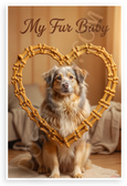 My Fur Baby Pyrenean Shepherd Dog Treat Heart Frame 12x18 US Made Poster
