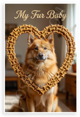 My Fur Baby Finnish Spitz Dog Bone Heart Frame 12x18 US Made Poster