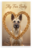 My Fur Baby Canaan Dog Dog Bone Heart Frame 12x18 US Made Poster