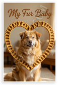 My Fur Baby Chinook Dog in Dog Bone Heart Frame 12x18 US Made Poster