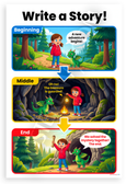 Write a Story Narrative Structure Beginning Middle End Educational 12x18 US Made Poster