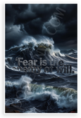 "Fear is the Enemy of Will" Stormy Ocean Waves Inspirational 12x18 US Made Poster