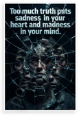 "Too Much Truth Puts Sadness in Your Heart and Madness in Your Mind" Abstract Psychological 12x18 US Made Poster