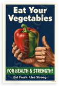Eat Your Vegetables For Health & Strength Bell Pepper WPA 12x18 US Made Poster