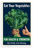 Eat Your Vegetables Kale Thumbs Up WPA Style 12x18 US Made Poster