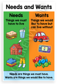 Needs and Wants Educational Chart 12x18 US Made Poster