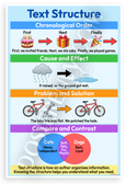 Text Structure Chronological Cause Effect Problem Solution Compare Contrast Educational 12x18 US Made Poster
