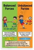 Balanced and Unbalanced Forces Educational Science 12x18 US Made Poster