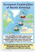 European Exploration of North America Christopher Columbus John Cabot Champlain Educational 12x18 US Made Poster