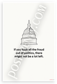 "If You Took All the Fraud Out of Politics There Might Not Be a Lot Left" Cracked Capitol Dome 12x18 US Made Poster