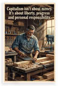 Capitalism Isn't About Money Liberty Progress Personal Responsibility Quote 12x18 US Made Poster