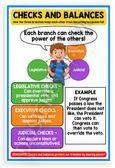 Checks and Balances Three Branches Government Educational 12x18 US Made Poster