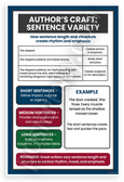 Author's Craft Sentence Variety Educational 12x18 US Made Poster