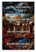 Hard Times Create Strong Men Cycle Inspirational 12x18 US Made Poster