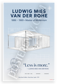 Ludwig Mies van der Rohe "Less is more" Barcelona Pavilion Architecture 12x18 US Made Poster